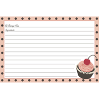 Cherry Cupcakes Recipe Cards